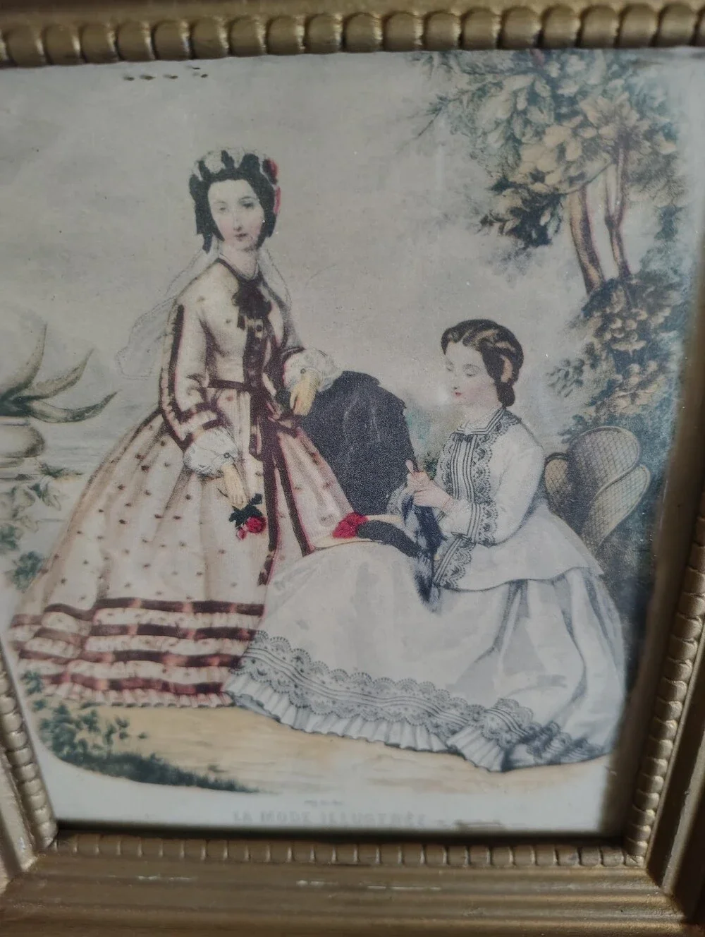 Vtg.  Pair -La Mode Illustree Victorian French Fashion Prints By Eloise Colin